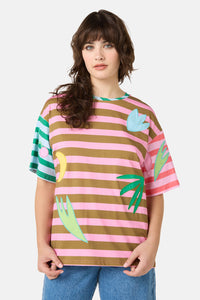 Gorman - Warm Winter Stripe Oversized Tee - print