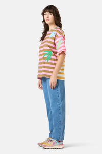 Gorman - Warm Winter Stripe Oversized Tee - print