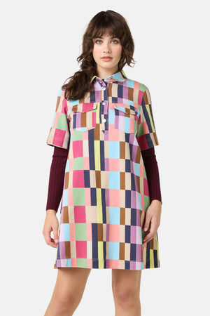 Gorman - Arty Check Denim Shirt Dress - print