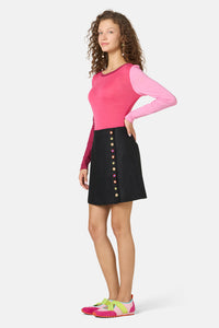 Gorman - Colour Block Merino Crew Neck - pink