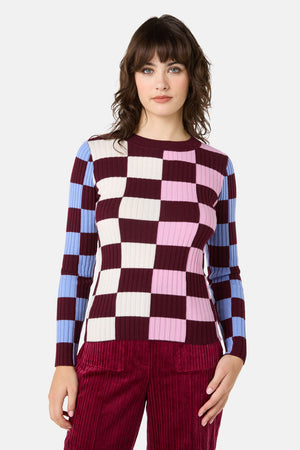 Gorman - Check Merino Knit Top - check