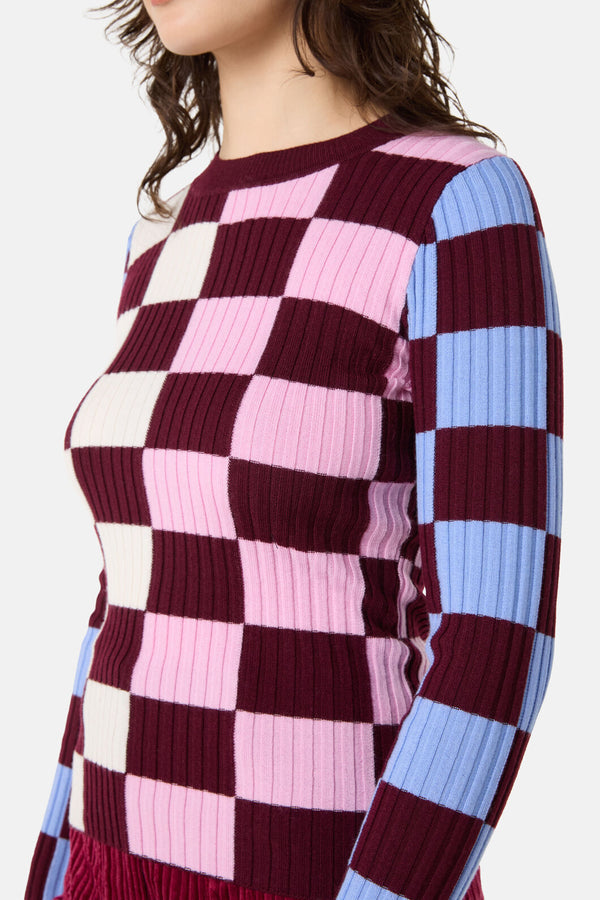 Gorman - Check Merino Knit Top - check