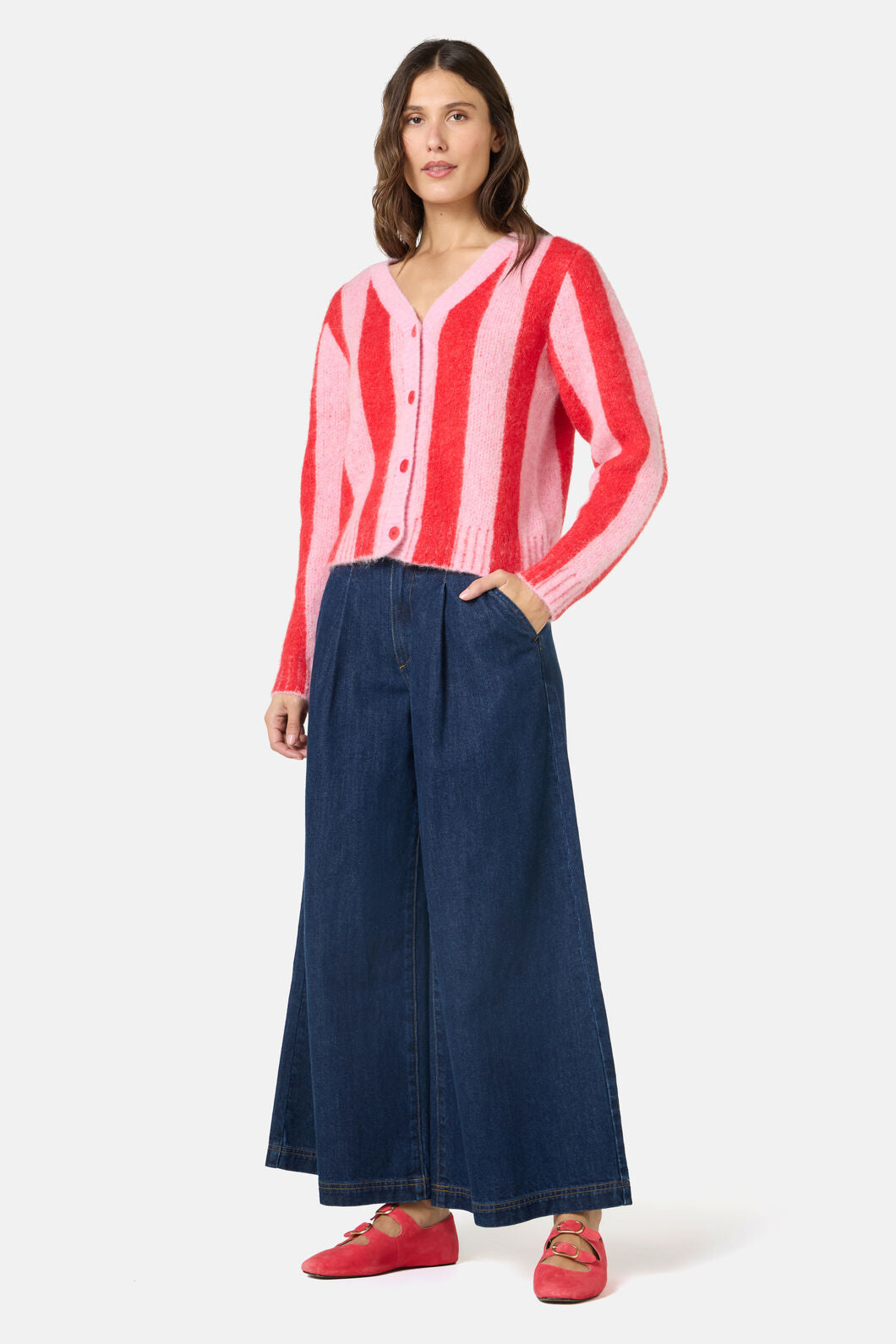 Gorman - Stripe City Cardigan - red