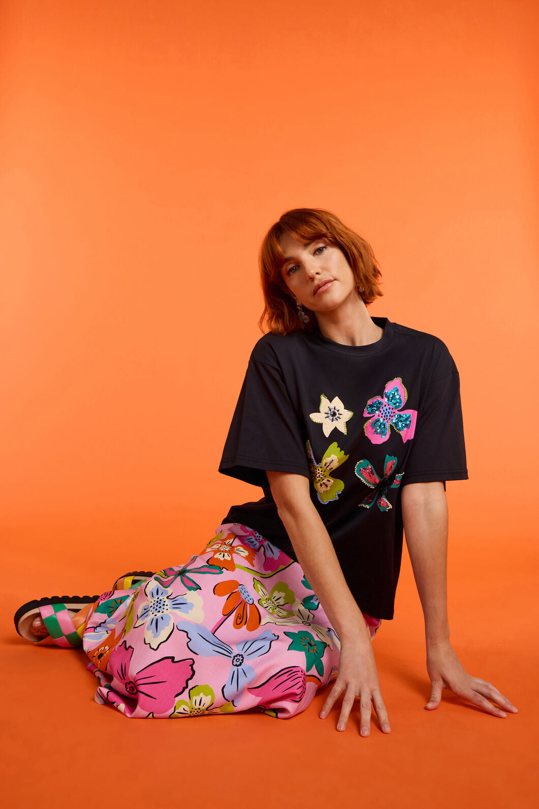 Gorman - So Fetch Sequin Oversized Tee - black