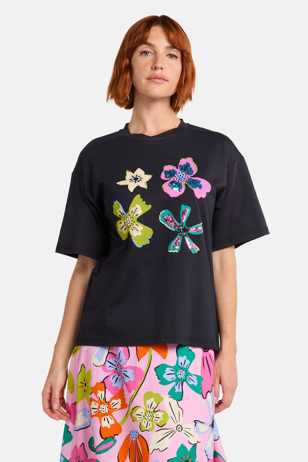 Gorman - So Fetch Sequin Oversized Tee - black