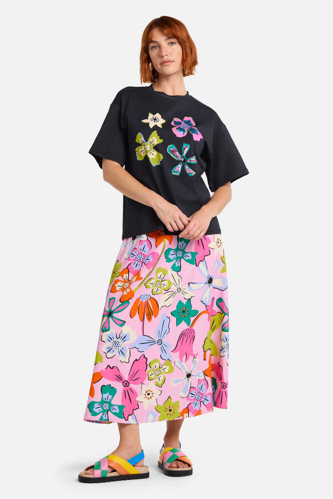 Gorman - So Fetch Sequin Oversized Tee - black