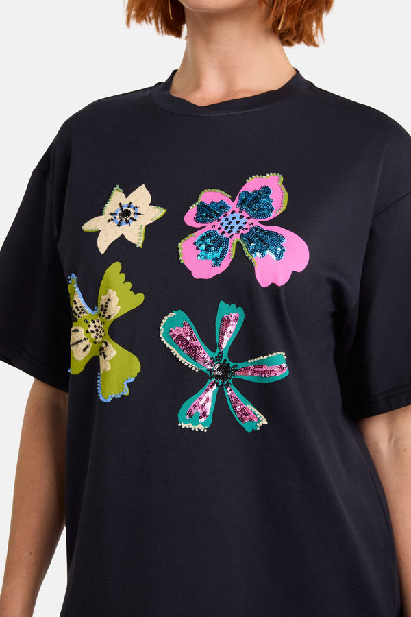 Gorman - So Fetch Sequin Oversized Tee - black