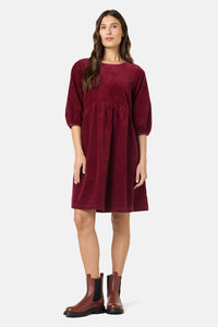 Gorman - Dahlia Cord Smock Dress - plum