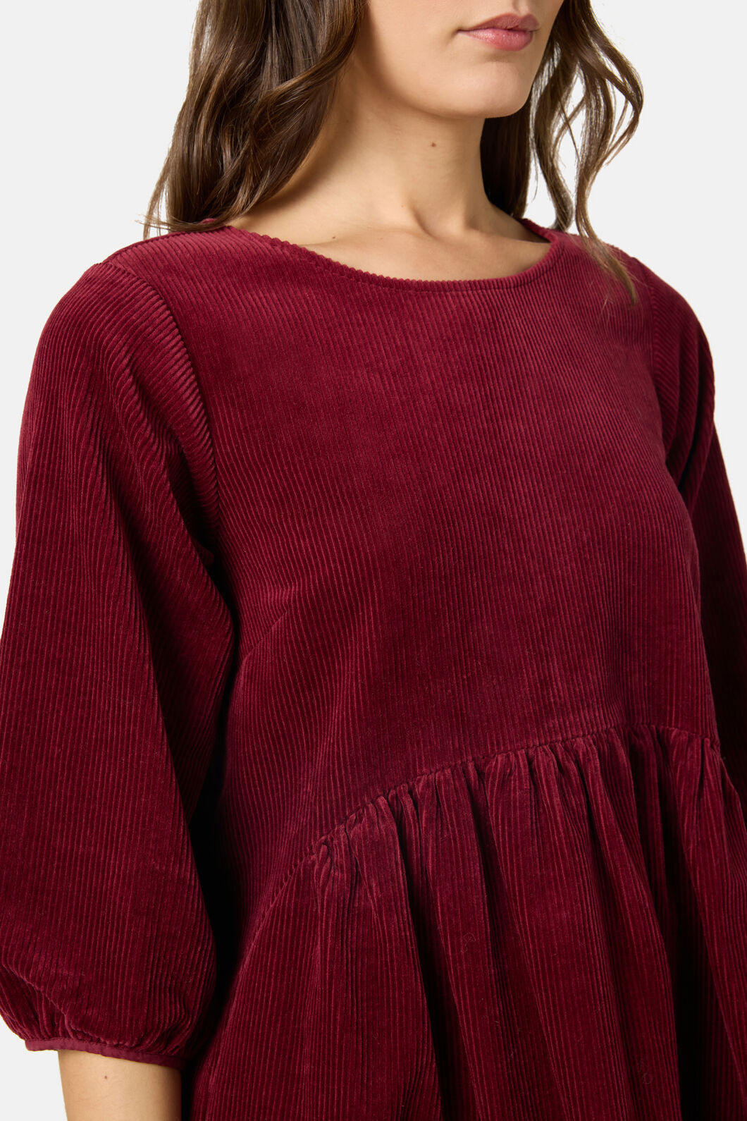 Gorman - Dahlia Cord Smock Dress - plum