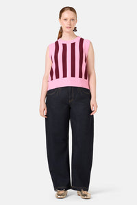 Gorman - Willa Stripe Knit Vest - pink
