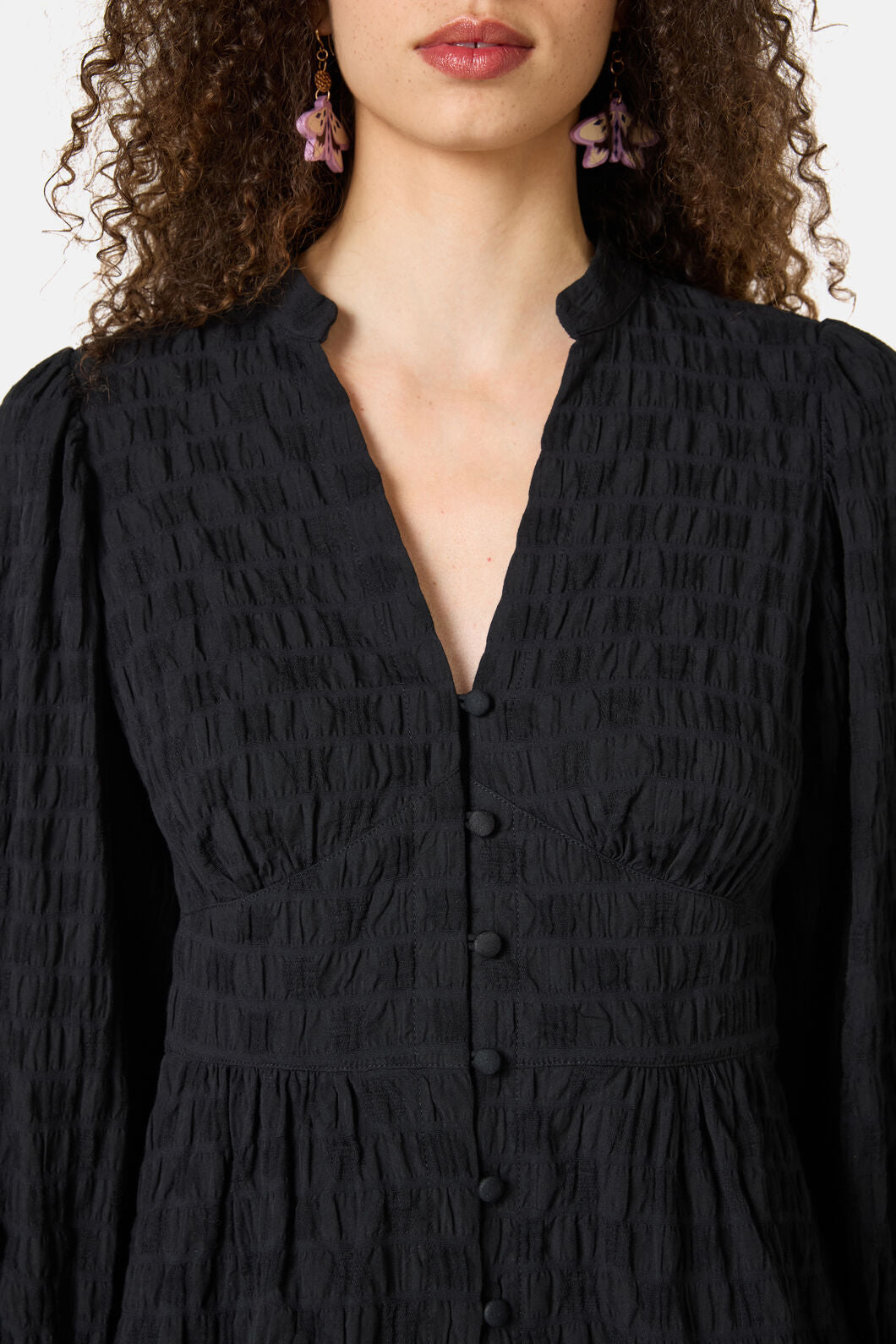 Gorman - Clover Seersucker Blouse - black
