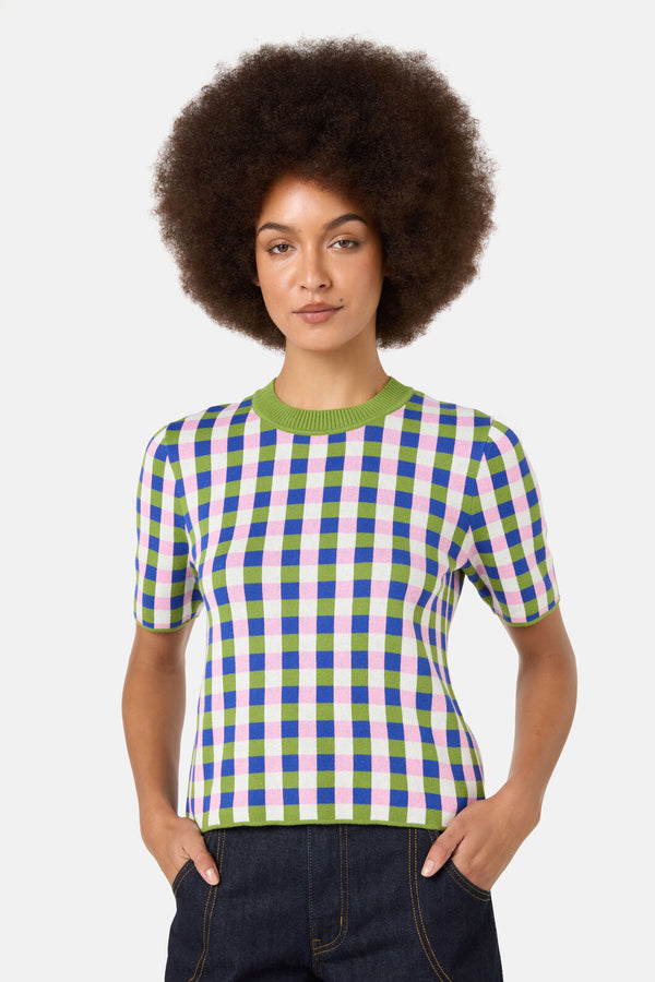 Gorman - Gillian Gingham Knit Top - print