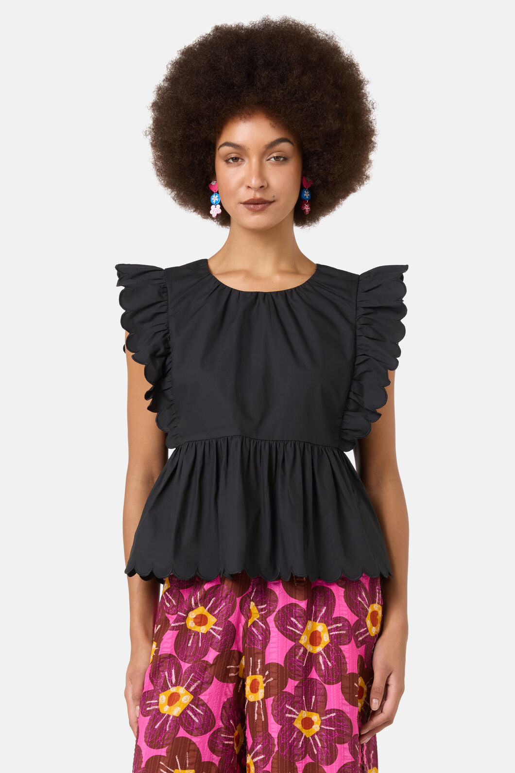Gorman - Lily Ruffle Top - black