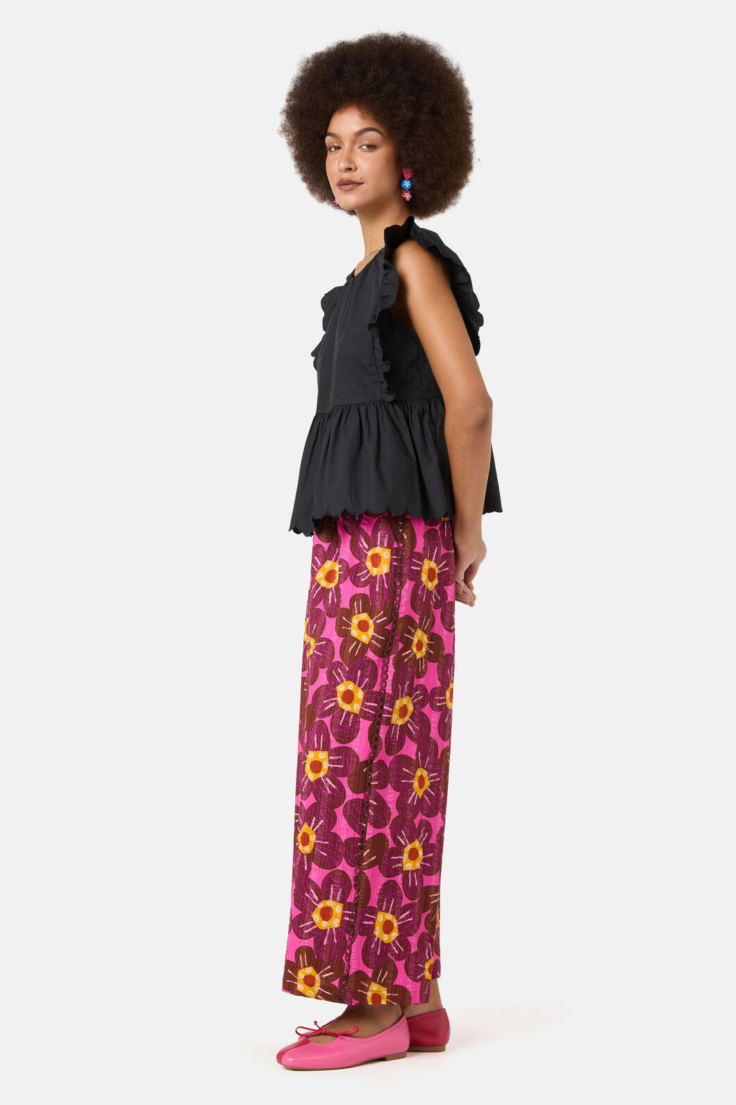 Gorman - Lily Ruffle Top - black