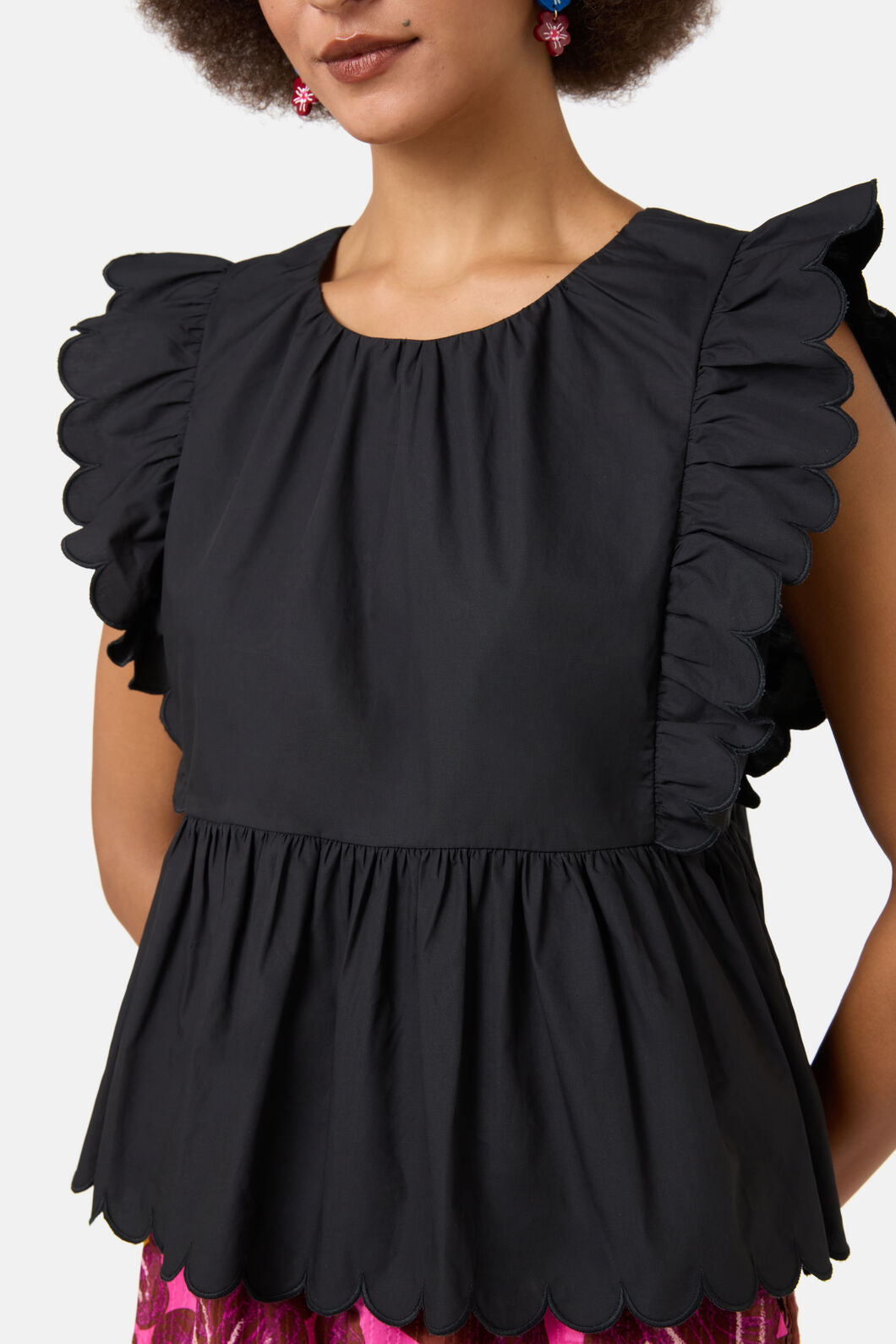 Gorman - Lily Ruffle Top - black