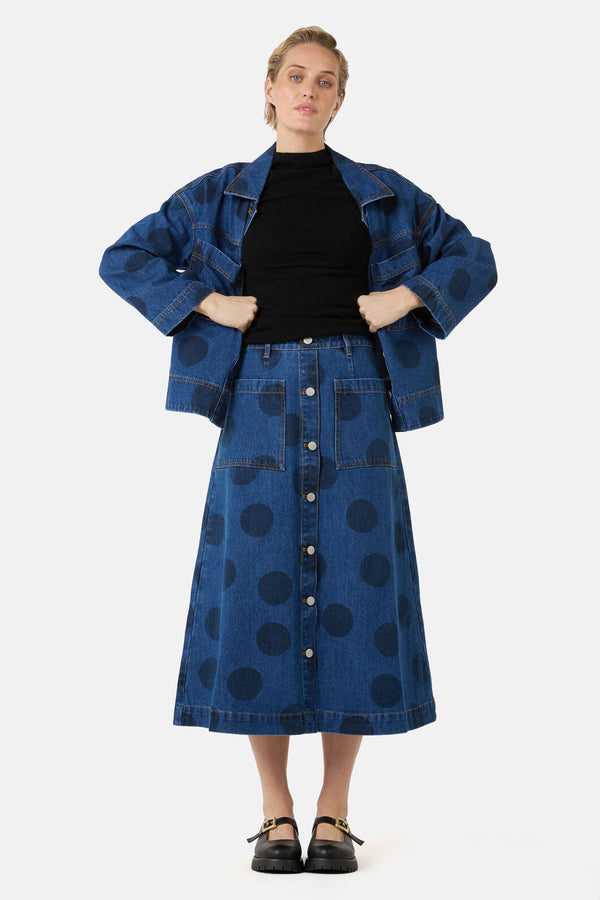 Gorman - On The Dot Denim Skirt - denim