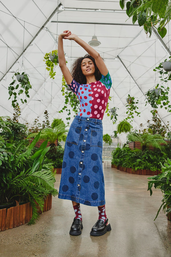 Gorman - On The Dot Denim Skirt - denim