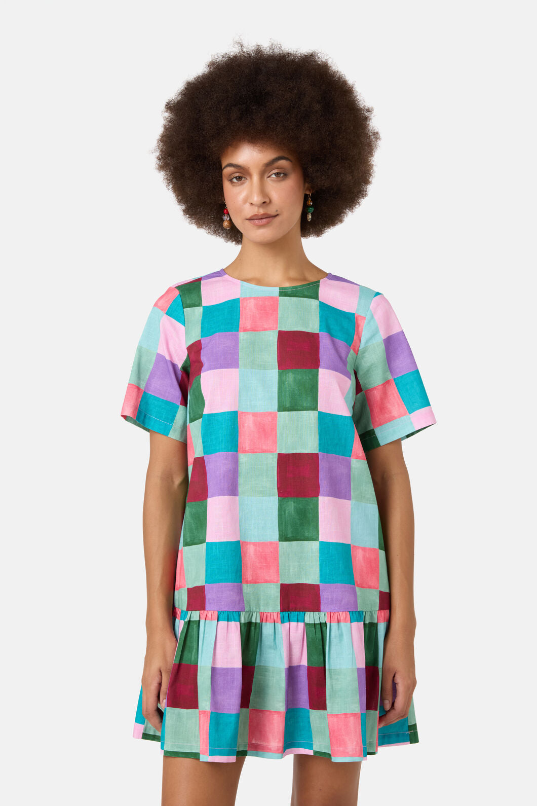 Gorman - Sunspill Check Ruffle Dress - print