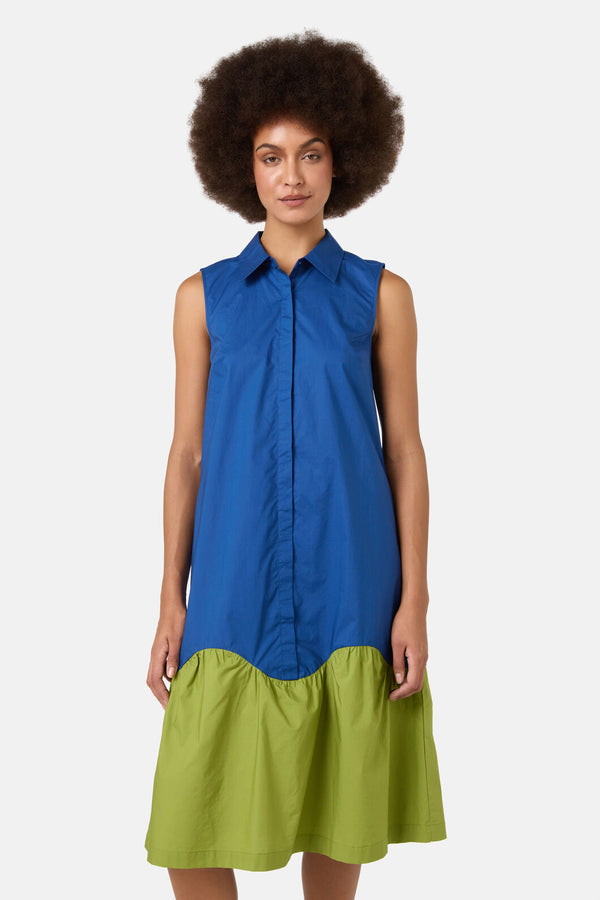 Gorman - Longline Cotton Shirt Dress - navy