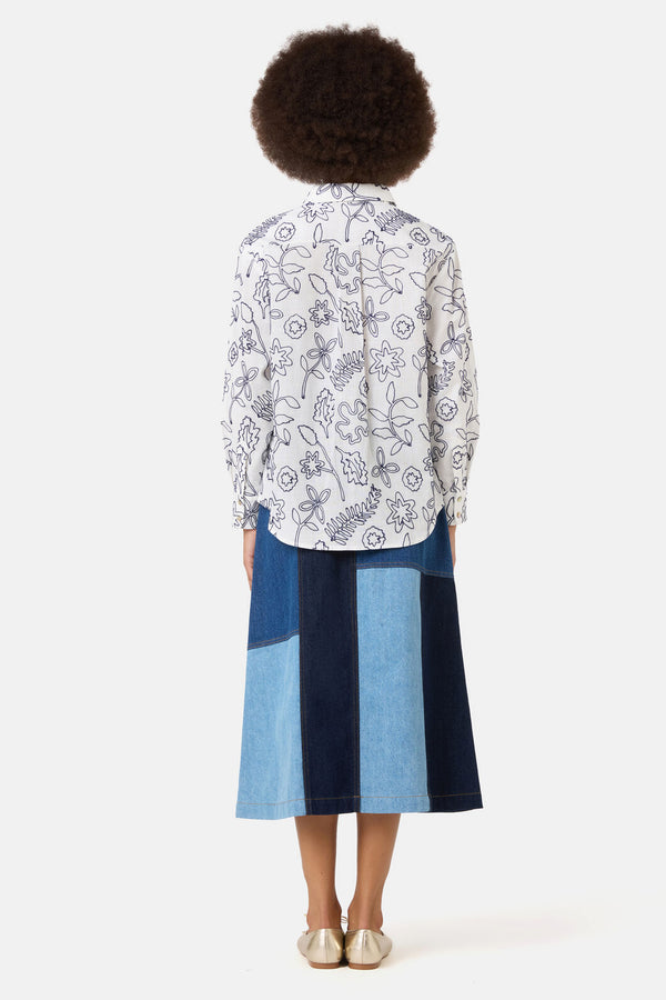 Gorman - Petal Patch Embroidered Shirt - white