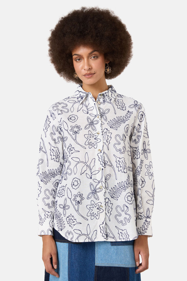 Gorman - Petal Patch Embroidered Shirt - white