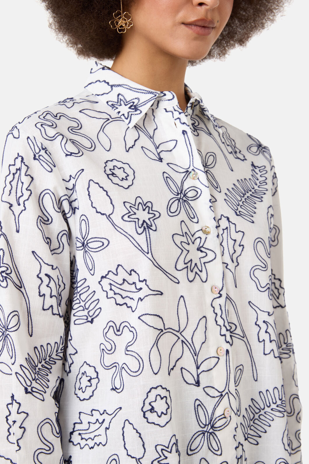 Gorman - Petal Patch Embroidered Shirt - white