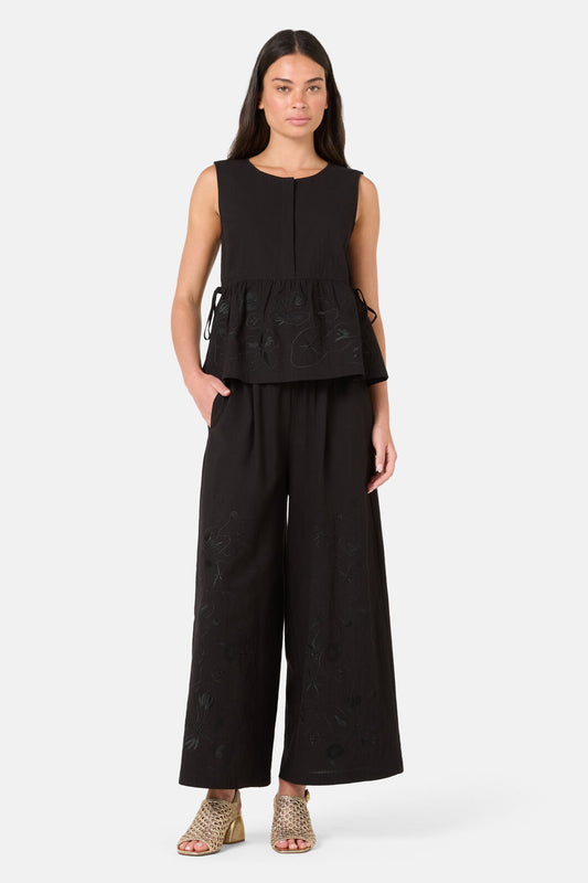 Gorman - Annie Anglaise Cotton Tank - black