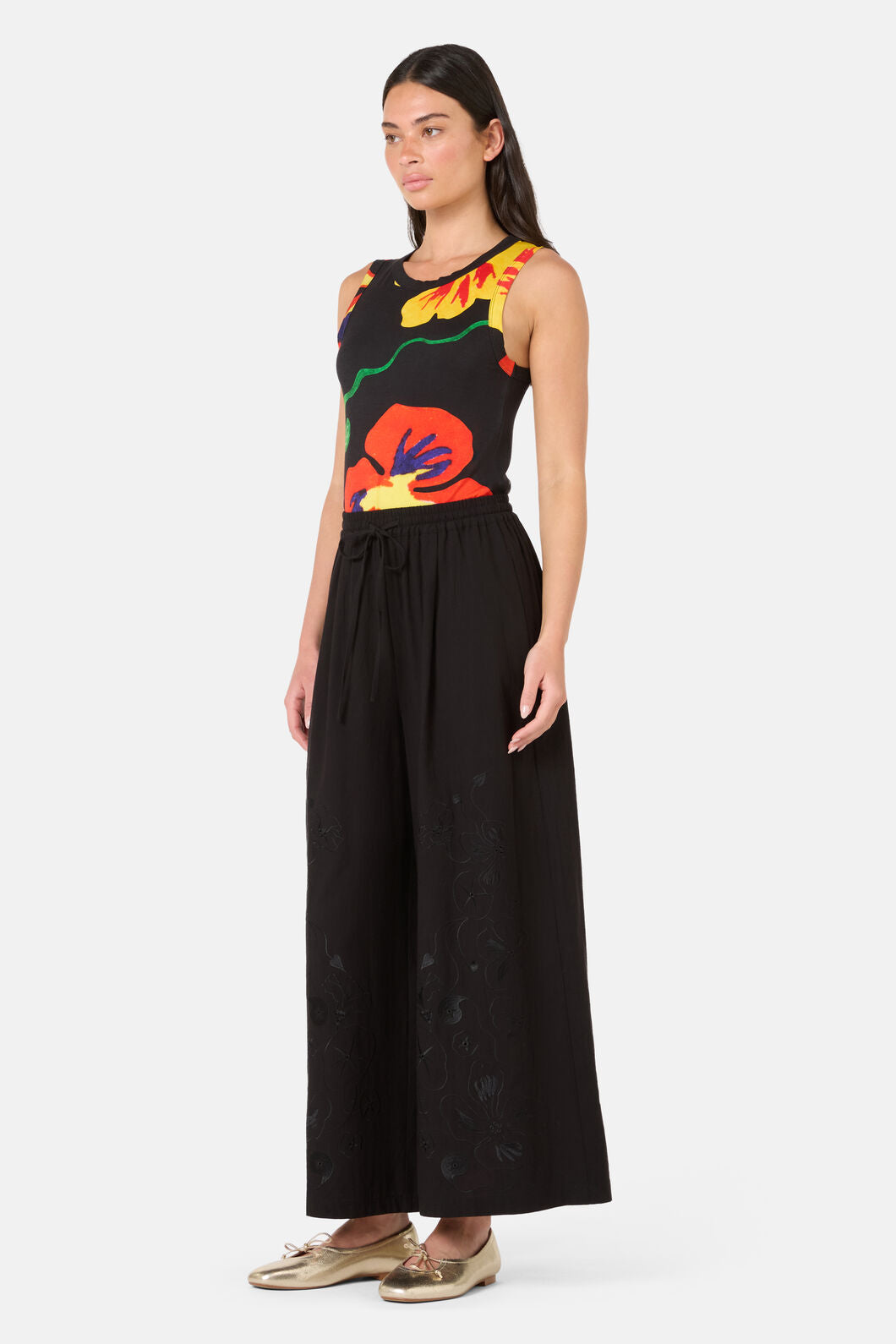 Gorman - Annie Anglaise Cotton Culotte - black