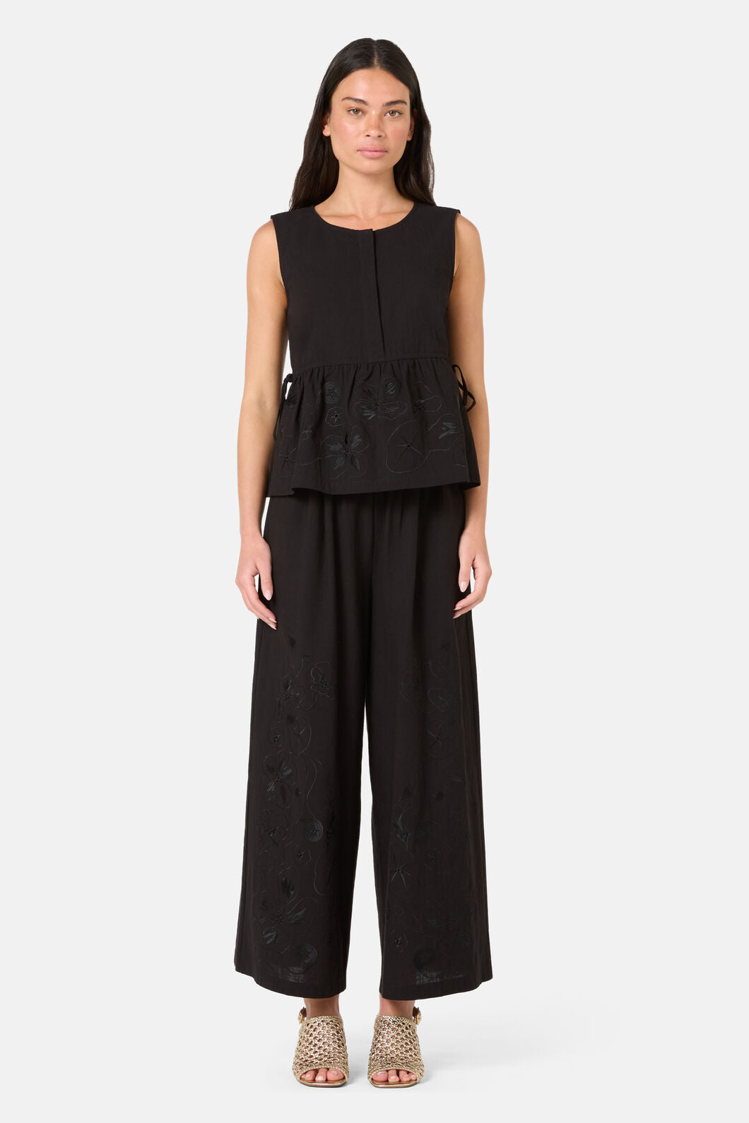 Gorman - Annie Anglaise Cotton Culotte - black
