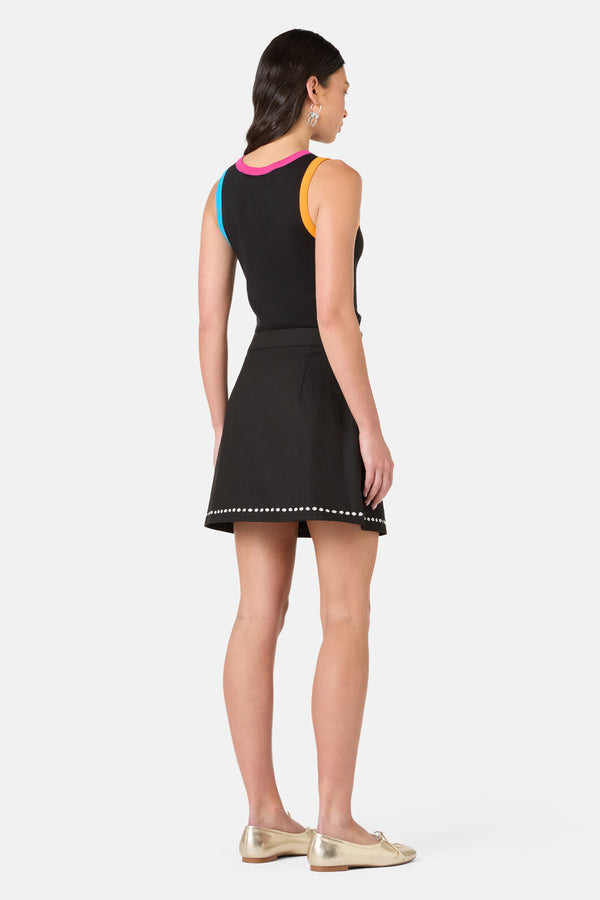 Gorman - Right Meow Embroidered Mini Skirt - black
