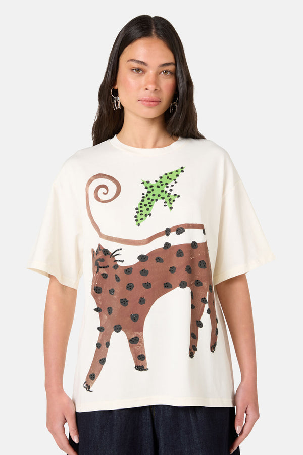 Gorman - Right Meow Placement Oversized Tee - print
