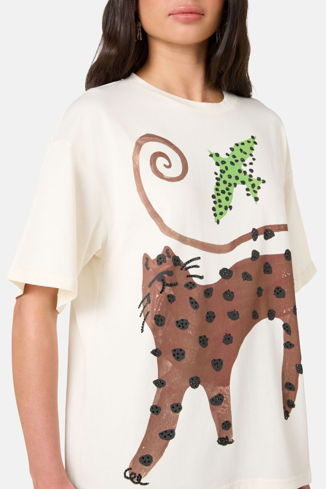 Gorman - Right Meow Placement Oversized Tee - print