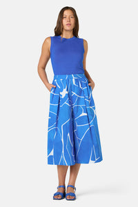 Gorman - Blue Nude Cotton Skort - print