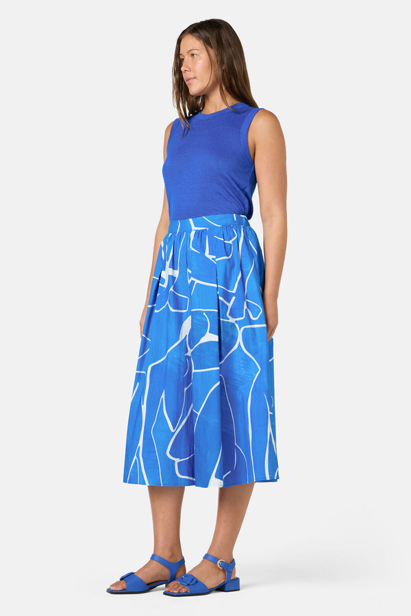 Gorman - Blue Nude Cotton Skort - print