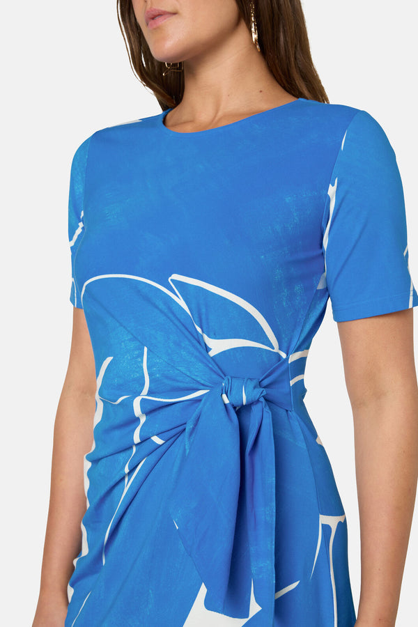 Gorman - Blue Nude Tie Jersey Dress - print