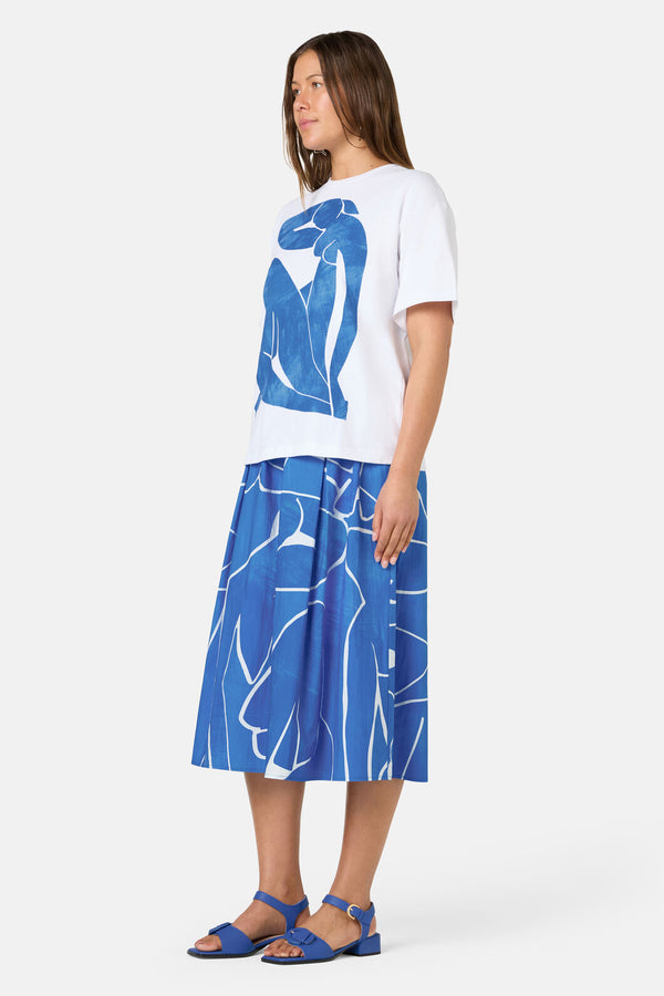 Gorman - Blue Nude Oversized Tee - print