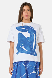 Gorman - Blue Nude Oversized Tee - print