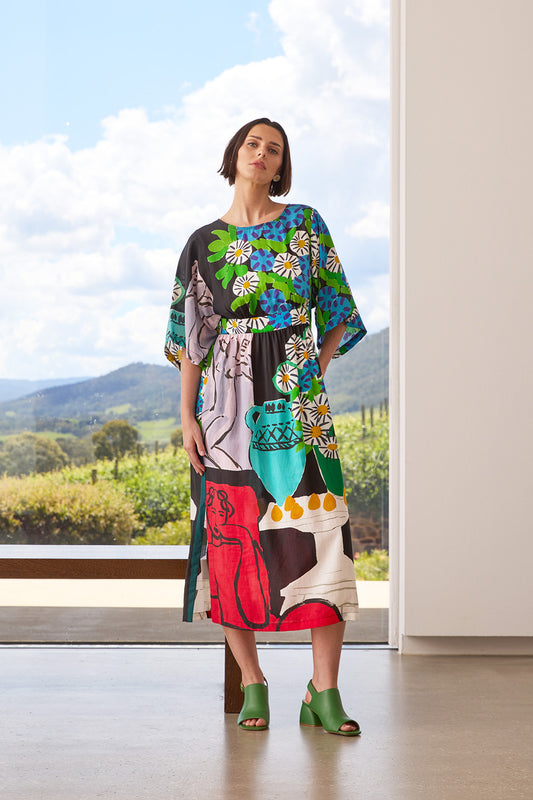 Gorman - Daisies Scarf Midi Dress - print