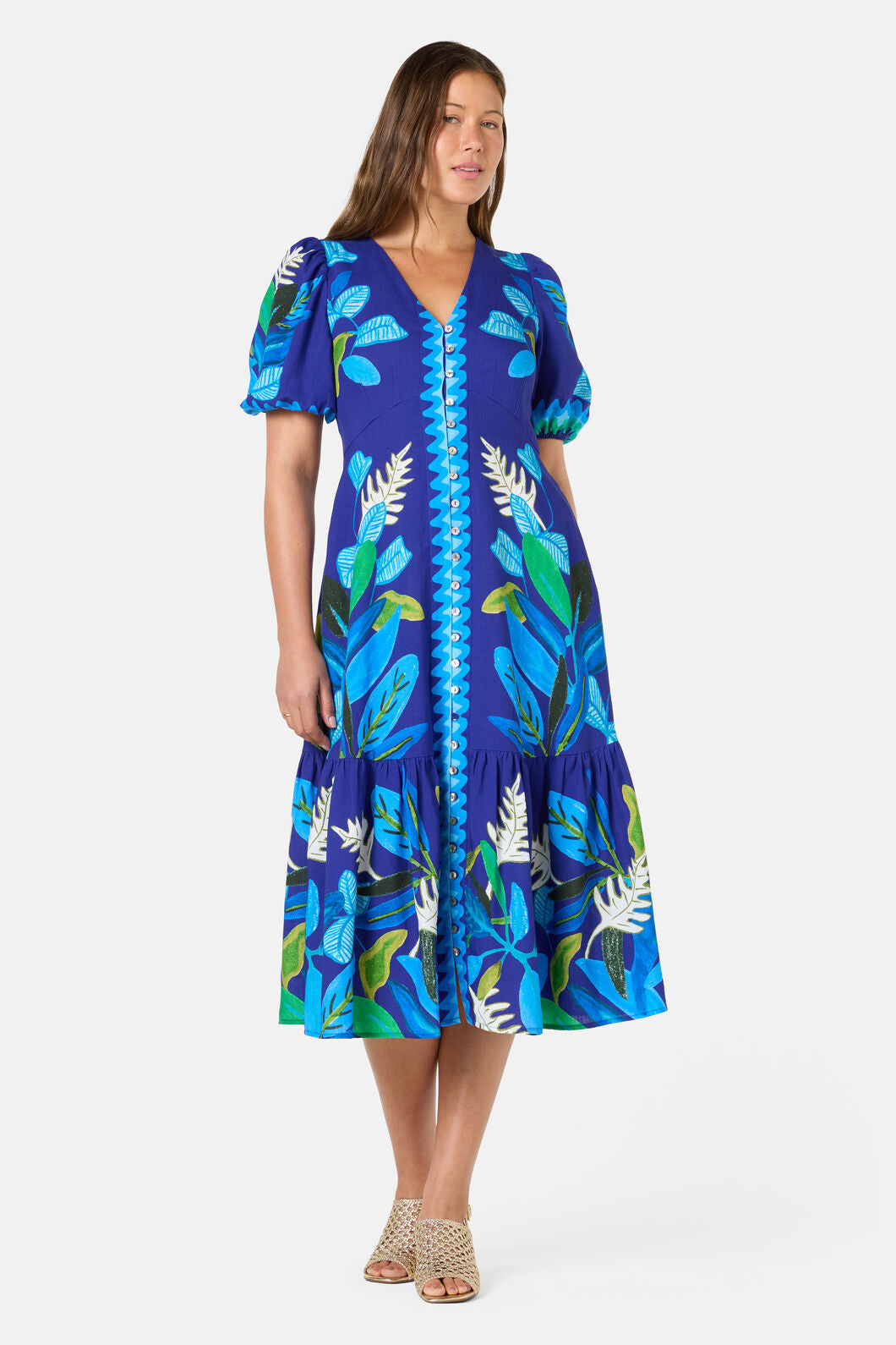 Gorman - Botanical Blueprint Midi Dress - print