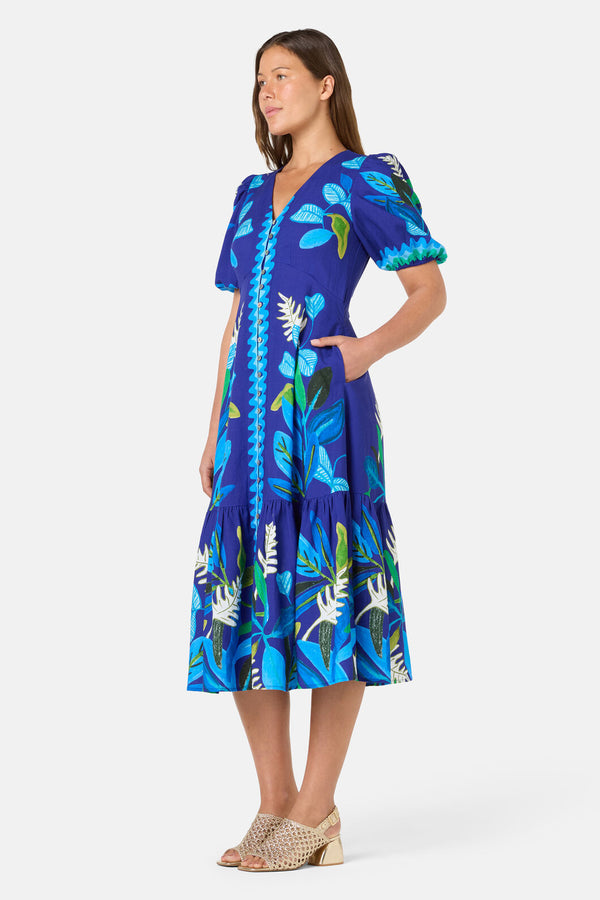 Gorman - Botanical Blueprint Midi Dress - print