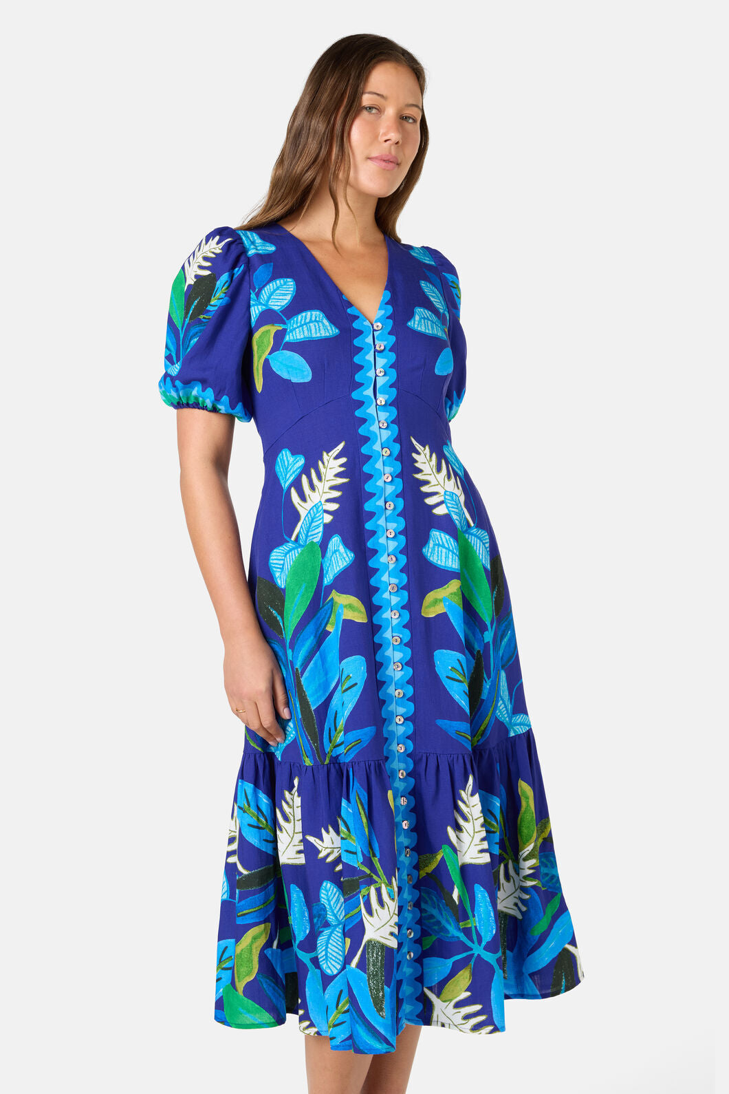 Gorman - Botanical Blueprint Midi Dress - print