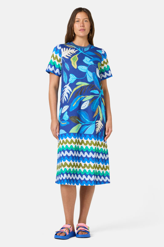 Gorman - Botanical Blueprint Tee Dress - print