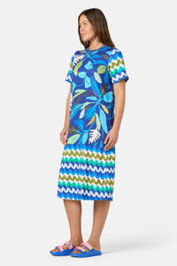 Gorman - Botanical Blueprint Tee Dress - print