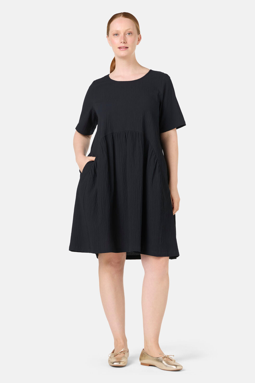 Gorman - Calliope Seersucker Tulip Dress - black