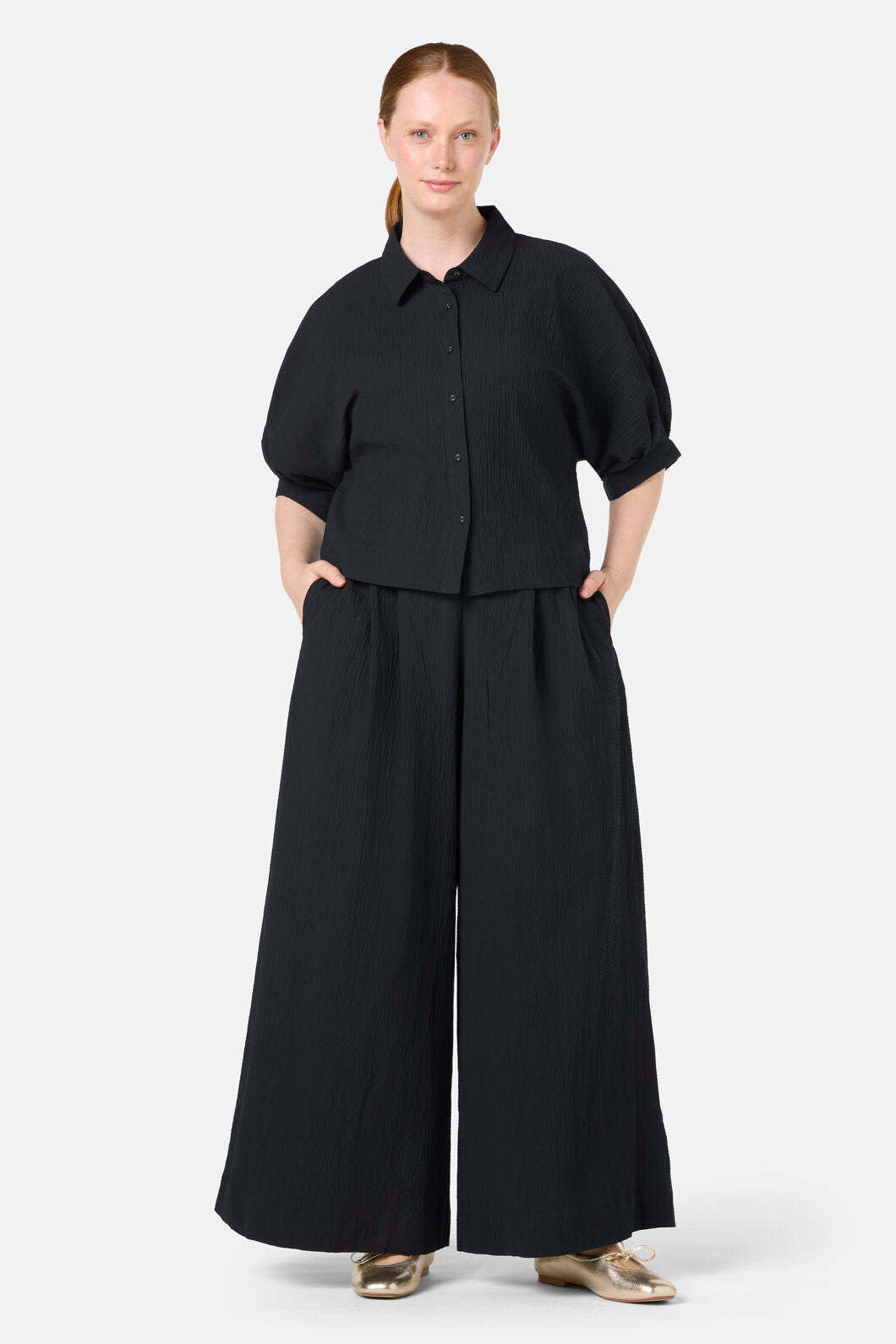 Gorman - Calliope Seersucker Balloon Shirt - black