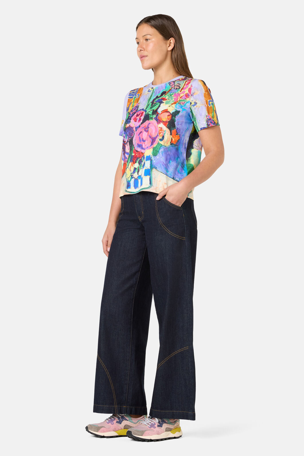 Gorman - Peonies Placement Classic Tee - print