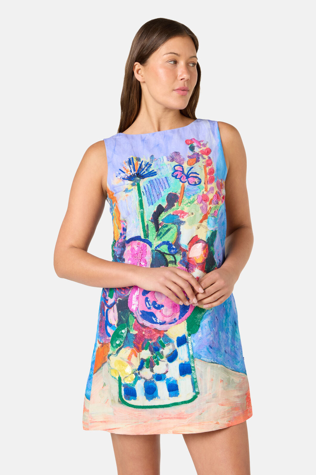 Gorman - Peonies Embroidered Shift Dress - print