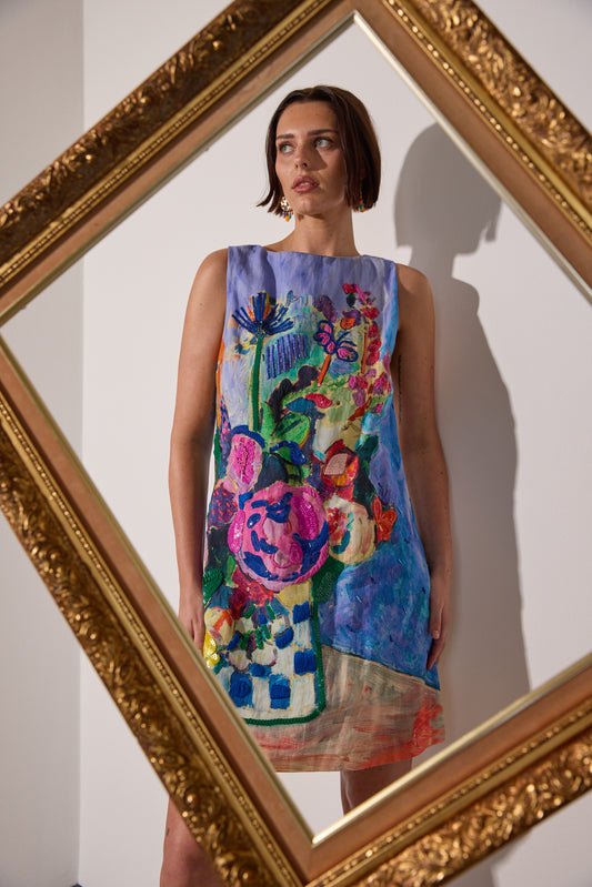Gorman - Peonies Embroidered Shift Dress - print