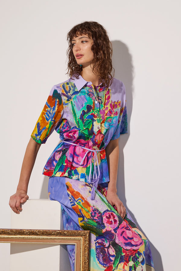 Peonies Print Shirt