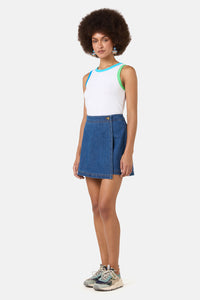 Gorman - Charlotte Denim Skort - mid-blue